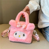 Sanrio Kawaii Kuromi & My Melody Plush Handbag - Travel Cosmetic Storage Bag - Himpall